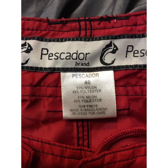 Pescador Men Swim Trunk Drawstring Size 40 Red Nylon Polyester Blend - Picture 3 of 3